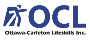 OCL Ottawa-Carleton Lifeskills Inc. logo with a stylized figure and bold text.