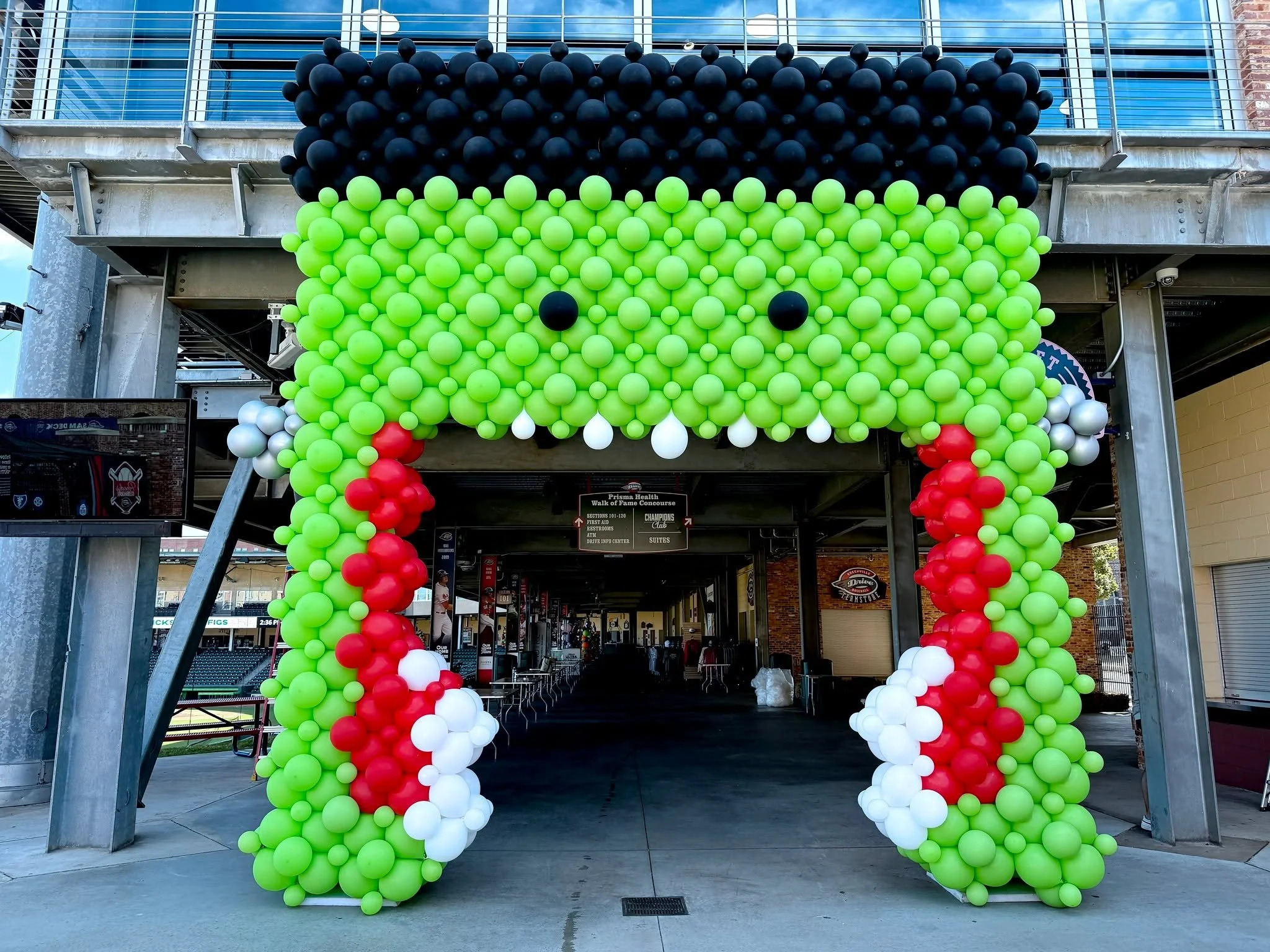 We brought spooky season to life at The Green Monster Mash with a towering 18-foot Frankenstein balloon wall and bold organic balloon columns that turned the Greenville Drive into a Halloween dream! 🧟&zwj;♂️🎈

From monster vibes to big smiles, this