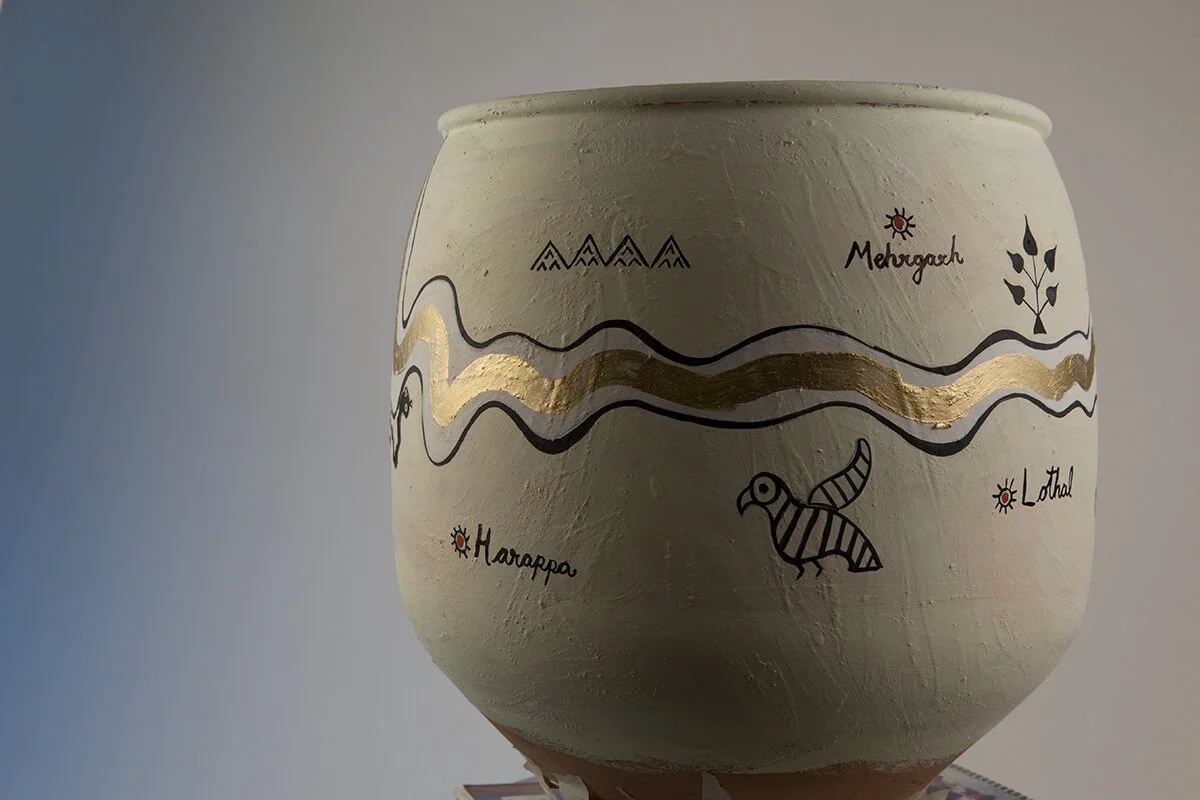 Bowl showing various Indus valley excavation sites