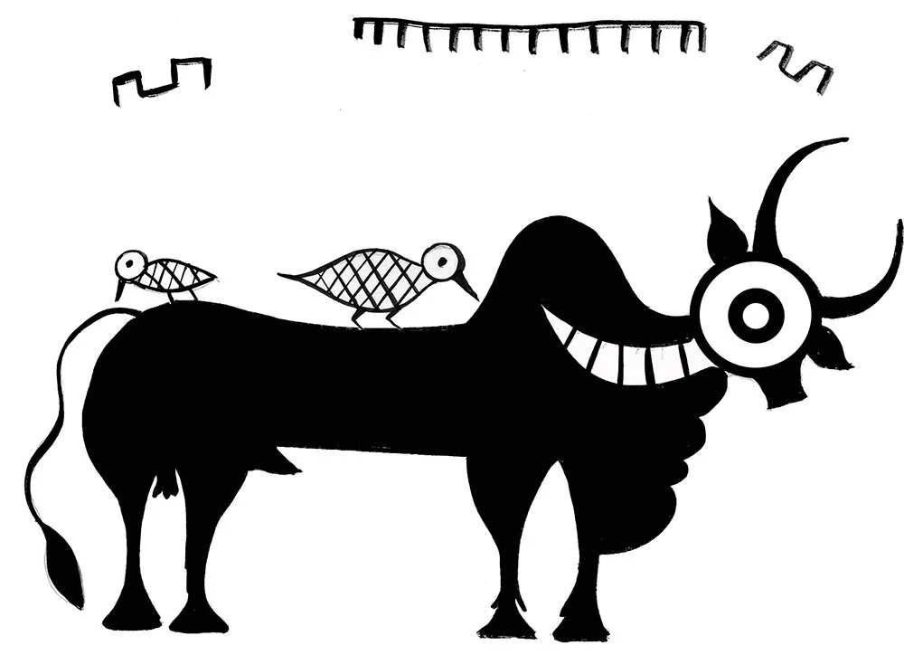 Zebu or the humped cow , were popular decoration on ancient pottery