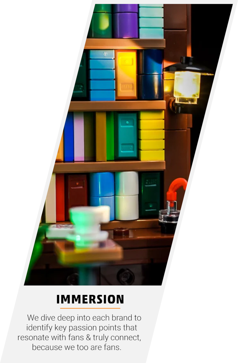 Immersion text; lego bookshelf