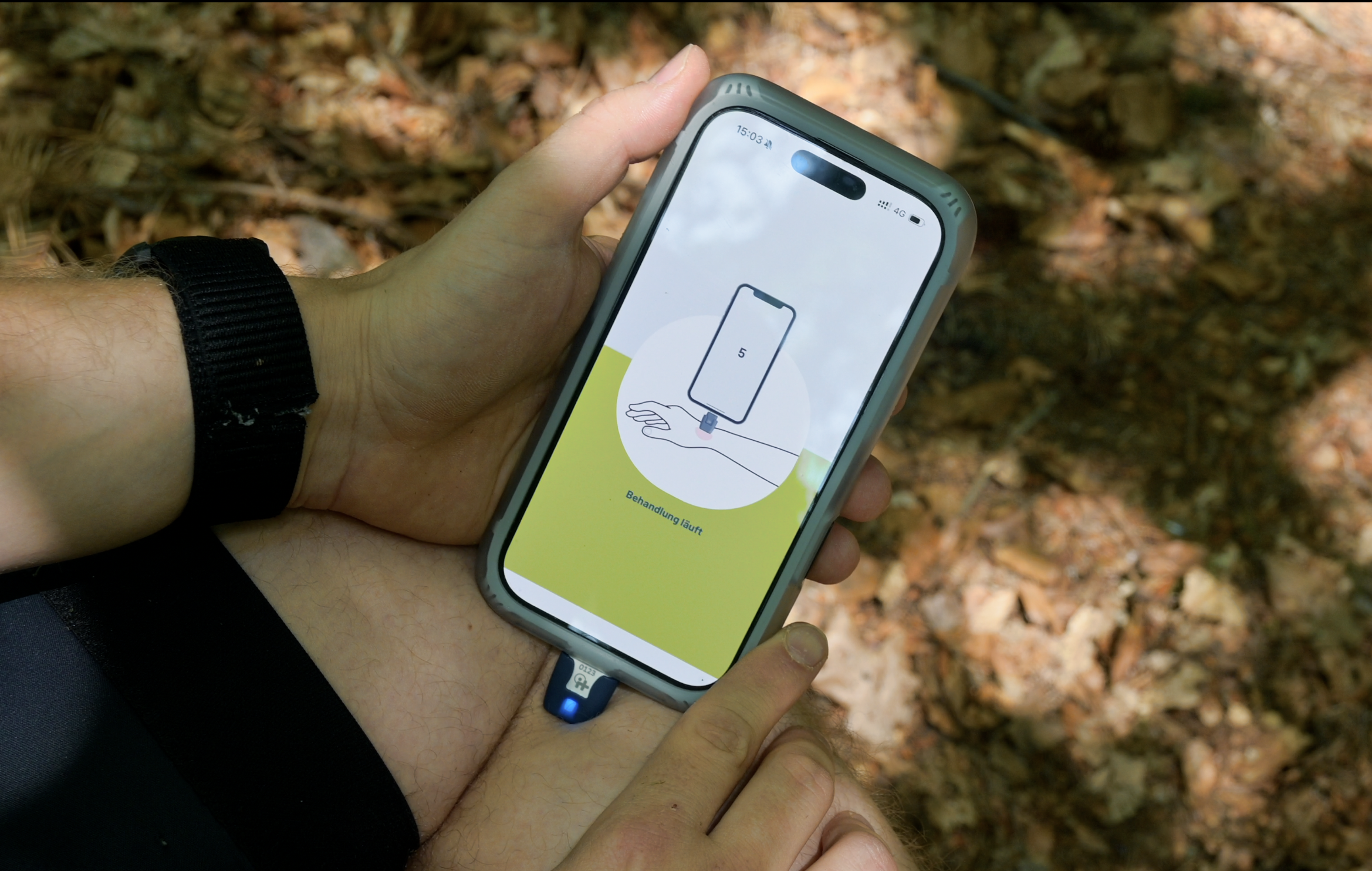 Heat It Insektenstichheiler erst auf die Haut auftragen, wenn die App das sagt