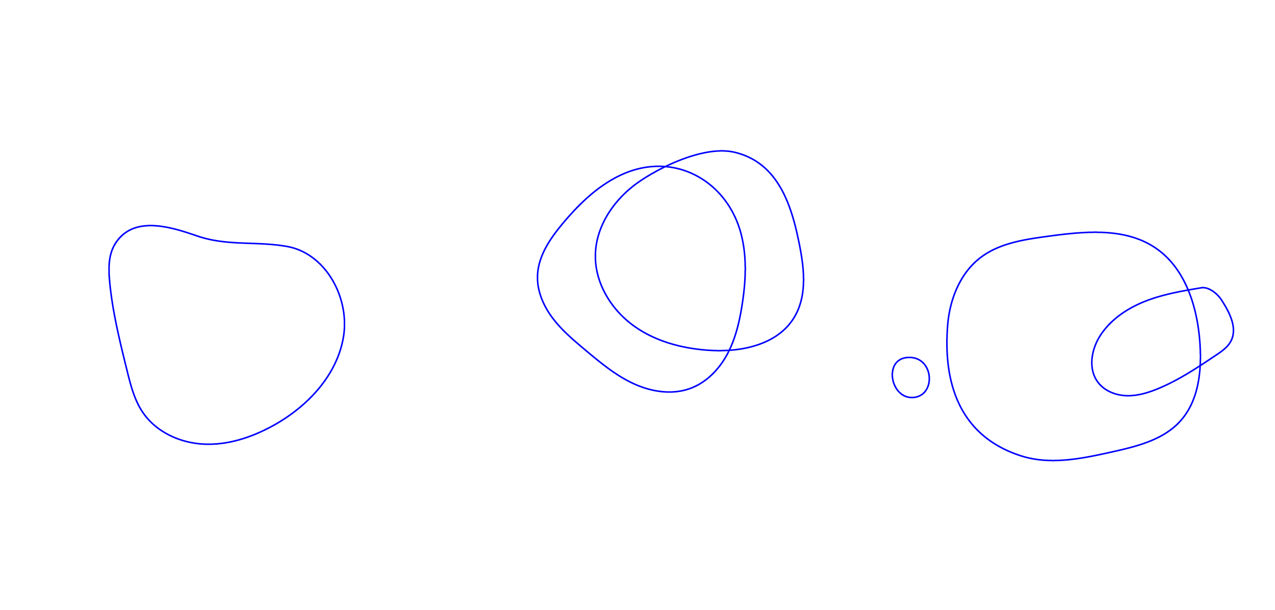 Schwarzes Bild mit blauen, zufällig gezeichneten Linien und Kreisen.