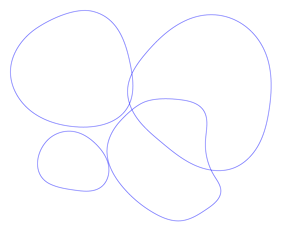 Mehrere blaue, verbundene Linien auf schwarzem Hintergrund, die verschiedene geschlossene Formen bilden.