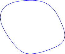 Ein schwarzes Rechteck mit einer blauen, ovalen Umrandung.