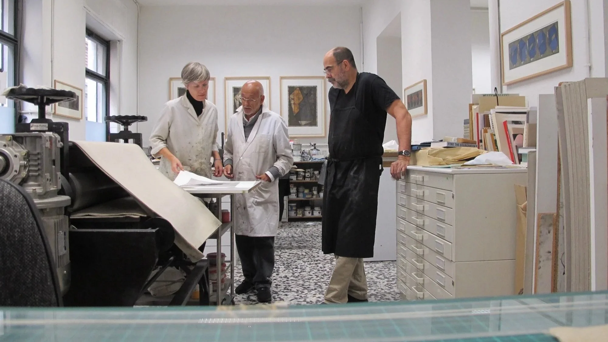 Under arbeidsoppholdet hos Denis Long sitt grafiske verksted EDICIONES DENIS LONG  i  Madrid