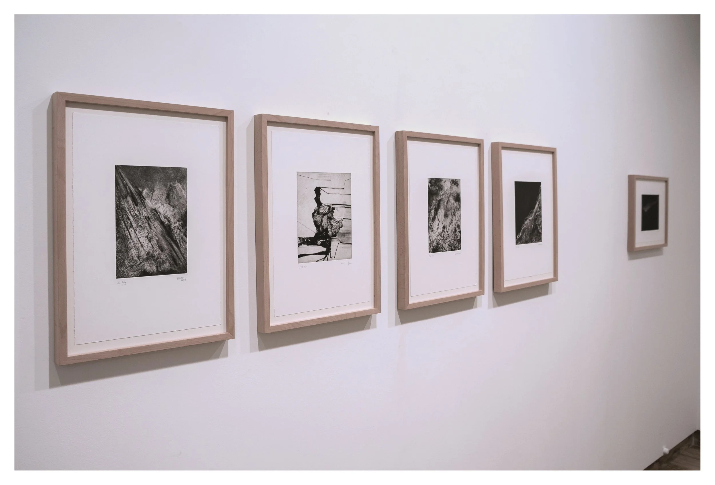 Grafiske trykk utviklet under arbiedsoppholdet hos Ediciones Denis Long, Madrid 2014.  Foto: Ana Muller Lasa