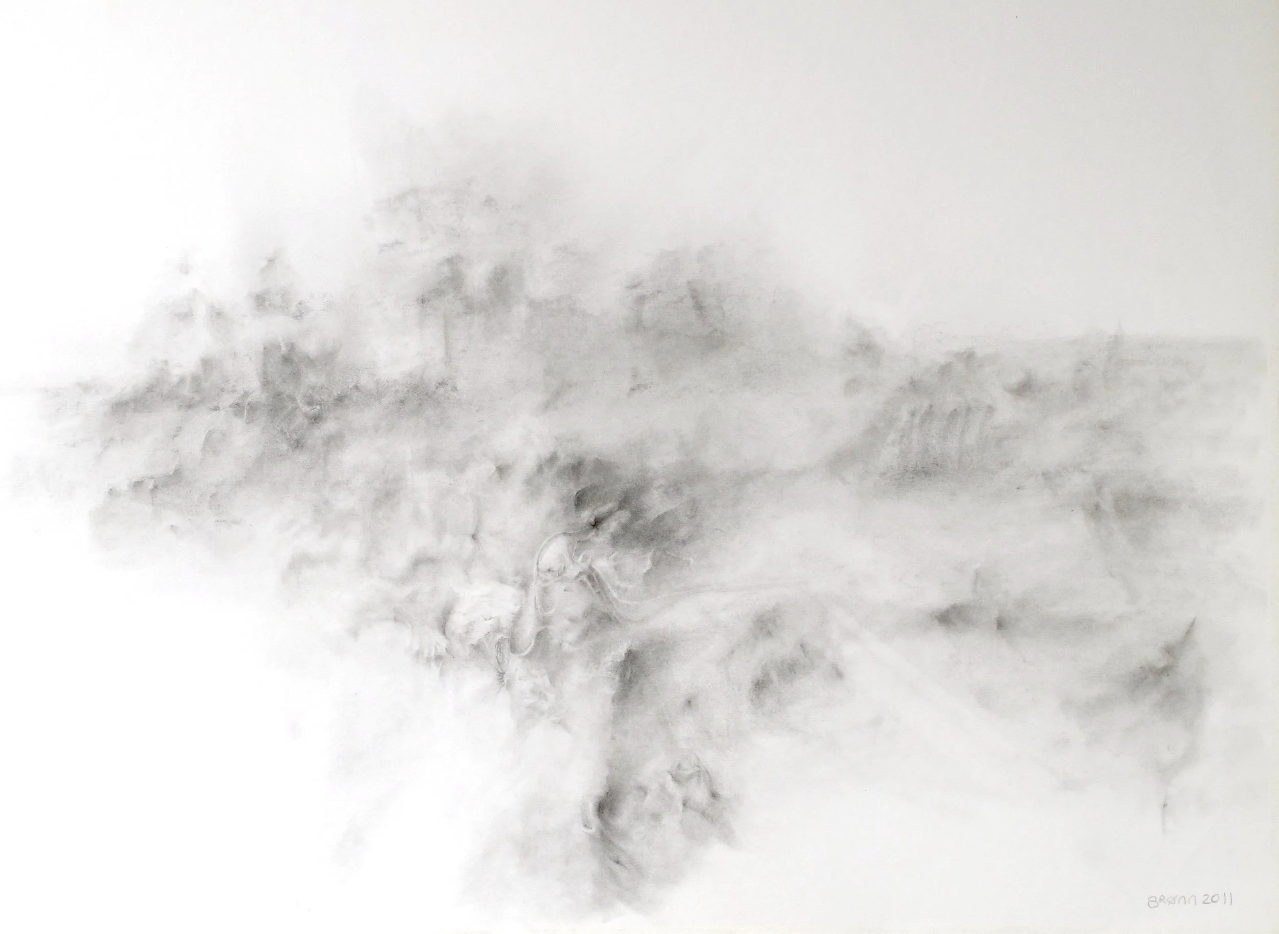 2011 Gronn 50x65 cm Grafitt på papir