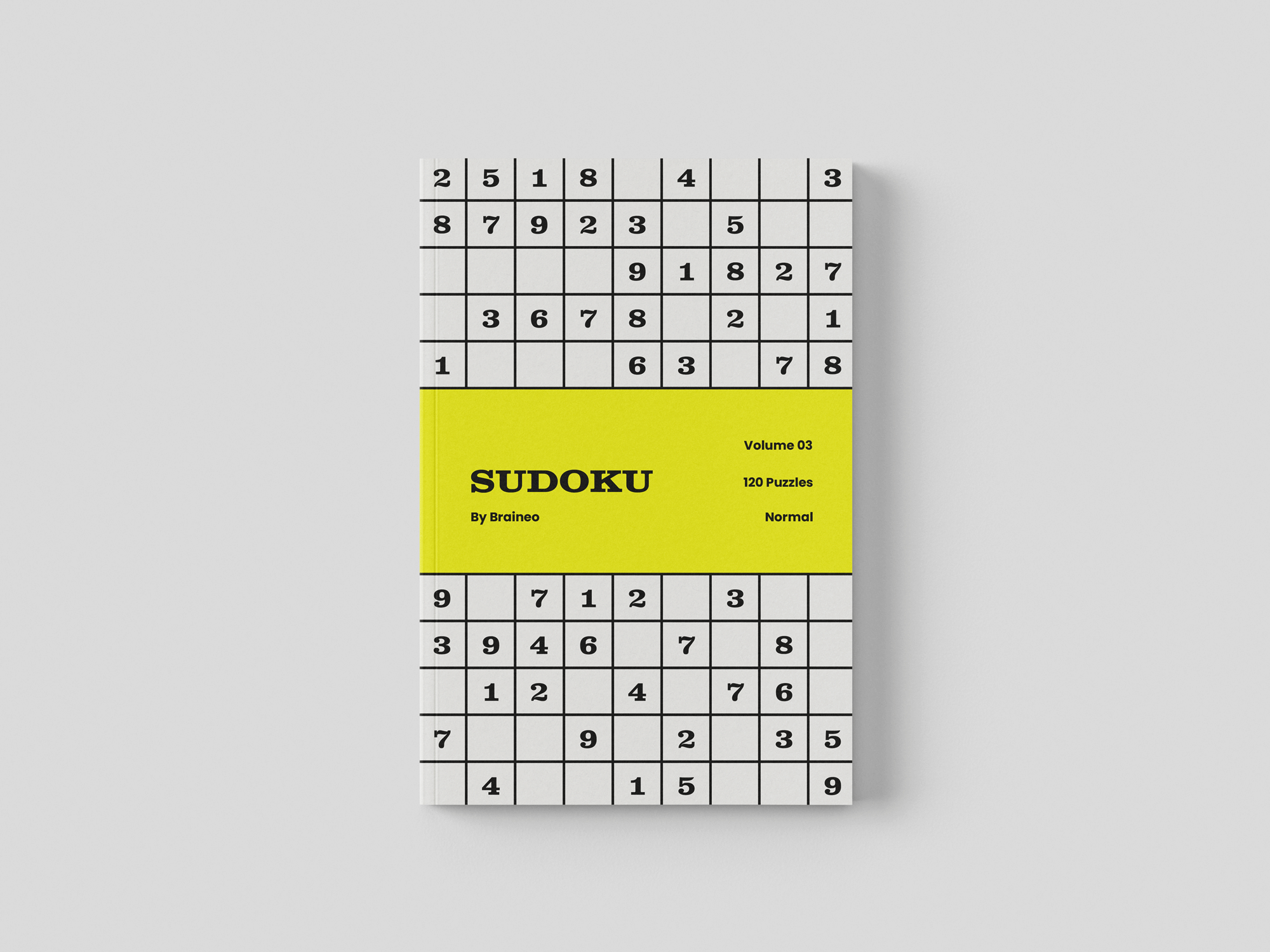 The Sudoku Skill Builder Volume 03 Normal cover with a yellow center band, black Sudoku title, and sudoku grid pattern.