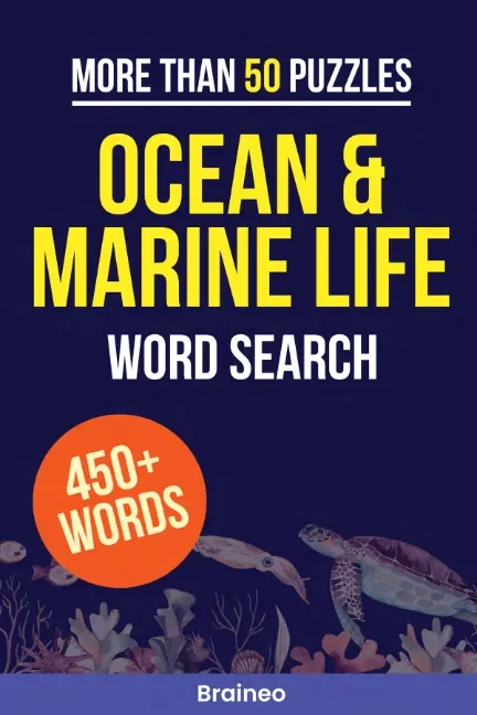 Ocean & Marine Life Word Search Puzzle Book - Digital Download