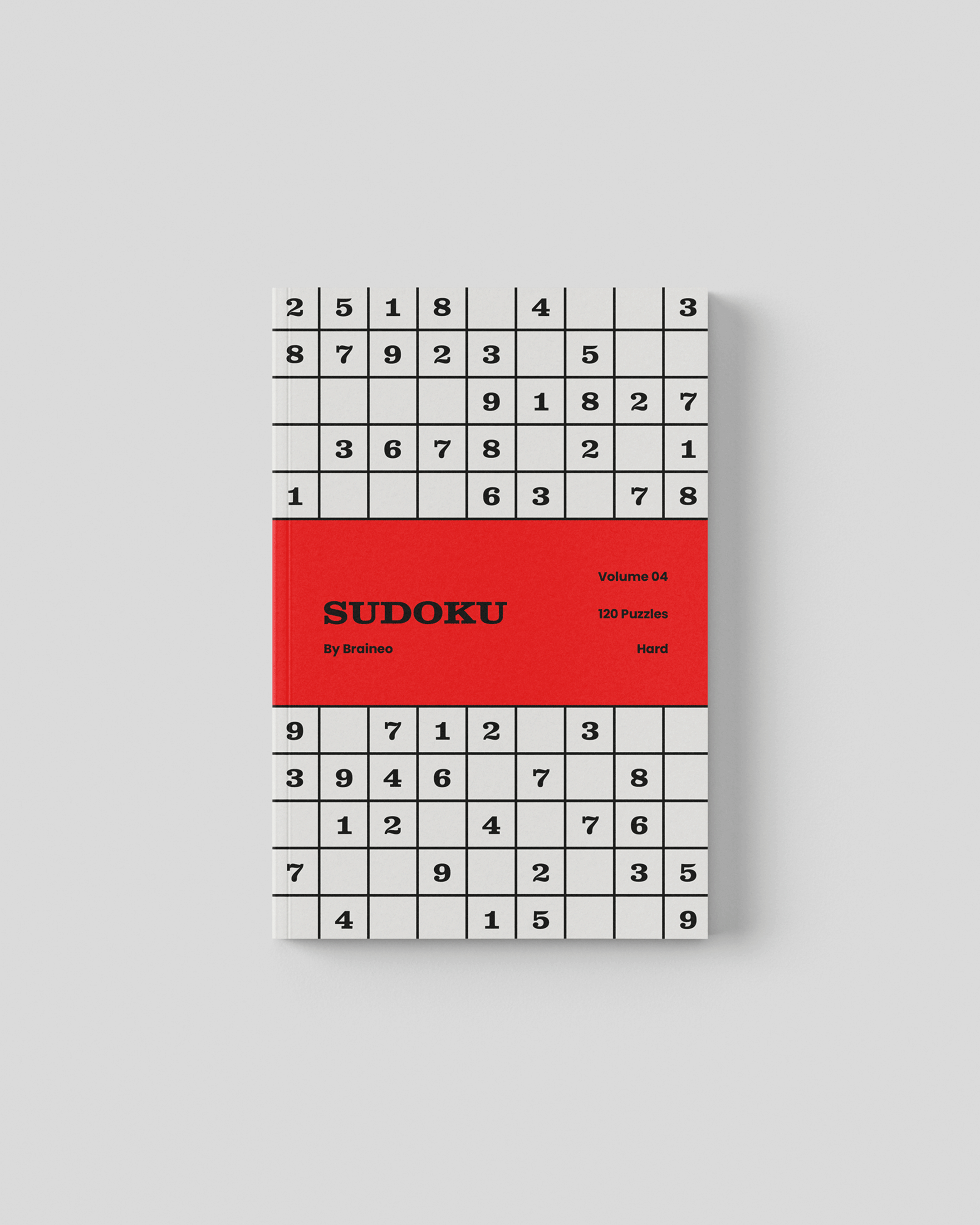 The Sudoku Skill Builder Volume 04 Hard cover with a red center band, black Sudoku title, and sudoku grid pattern.