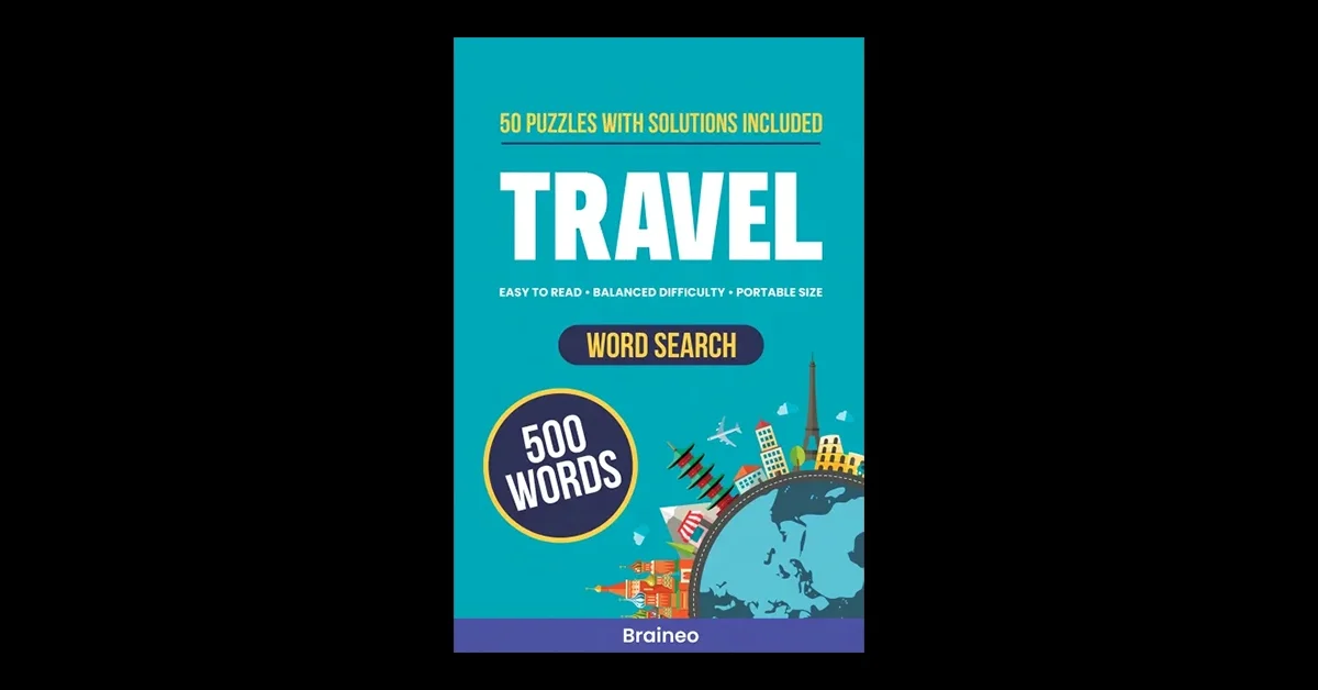 Featured image for Exploring the World Through Word Search showing Braineo Travel Word Search printable cover on a dark background