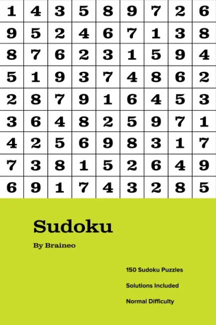 Sudoku Puzzle Book: 150 Normal Sudoku Puzzles for Adults and Seniors - Digital Download