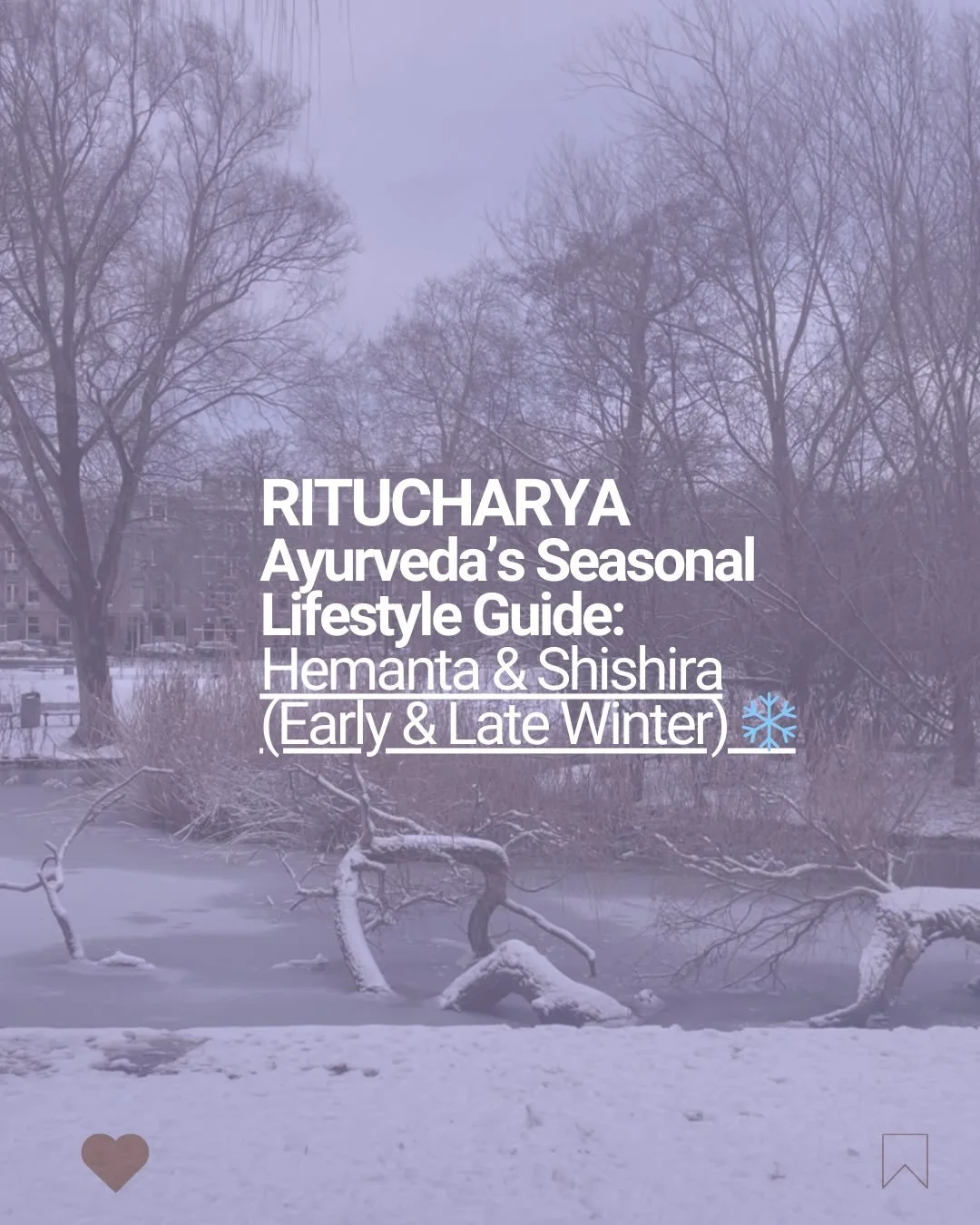 Some suggestions on taking care of yourself during the winter months according to Ayurveda, taken from Ashtanga Hridayam. 💜