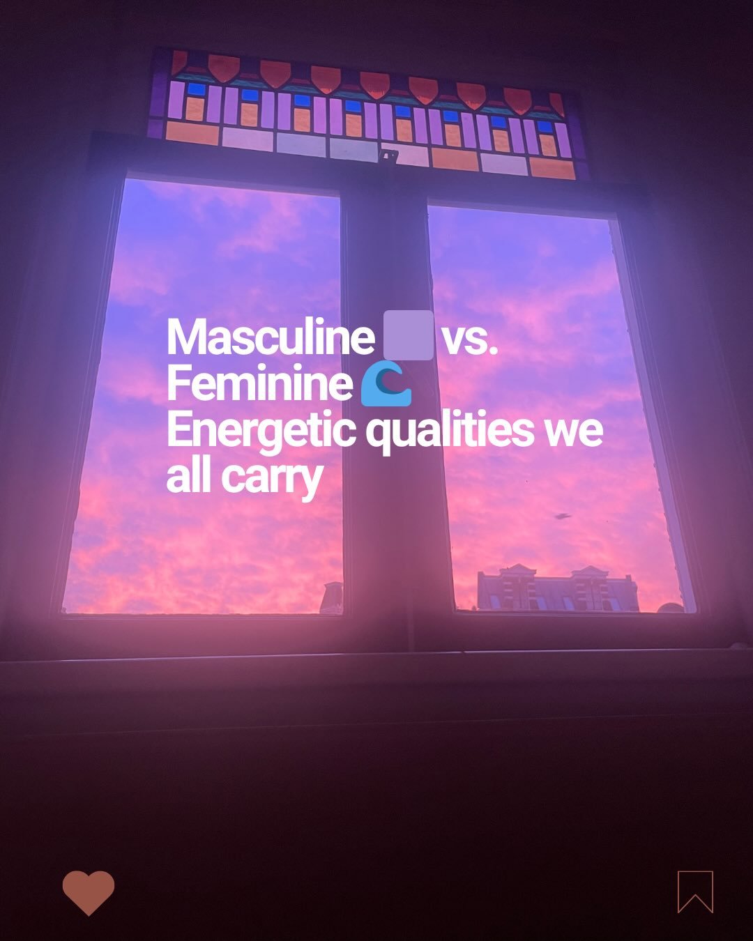 Masculine vs Feminine Energy (Energetic Perspective)
 
Healthy energy is not choosing one over the other:
 
 - Masculine provides the container
 - Feminine fills the container with life
 
  Examples:
 - Vision (masculine) + intuition (feminine) &rarr