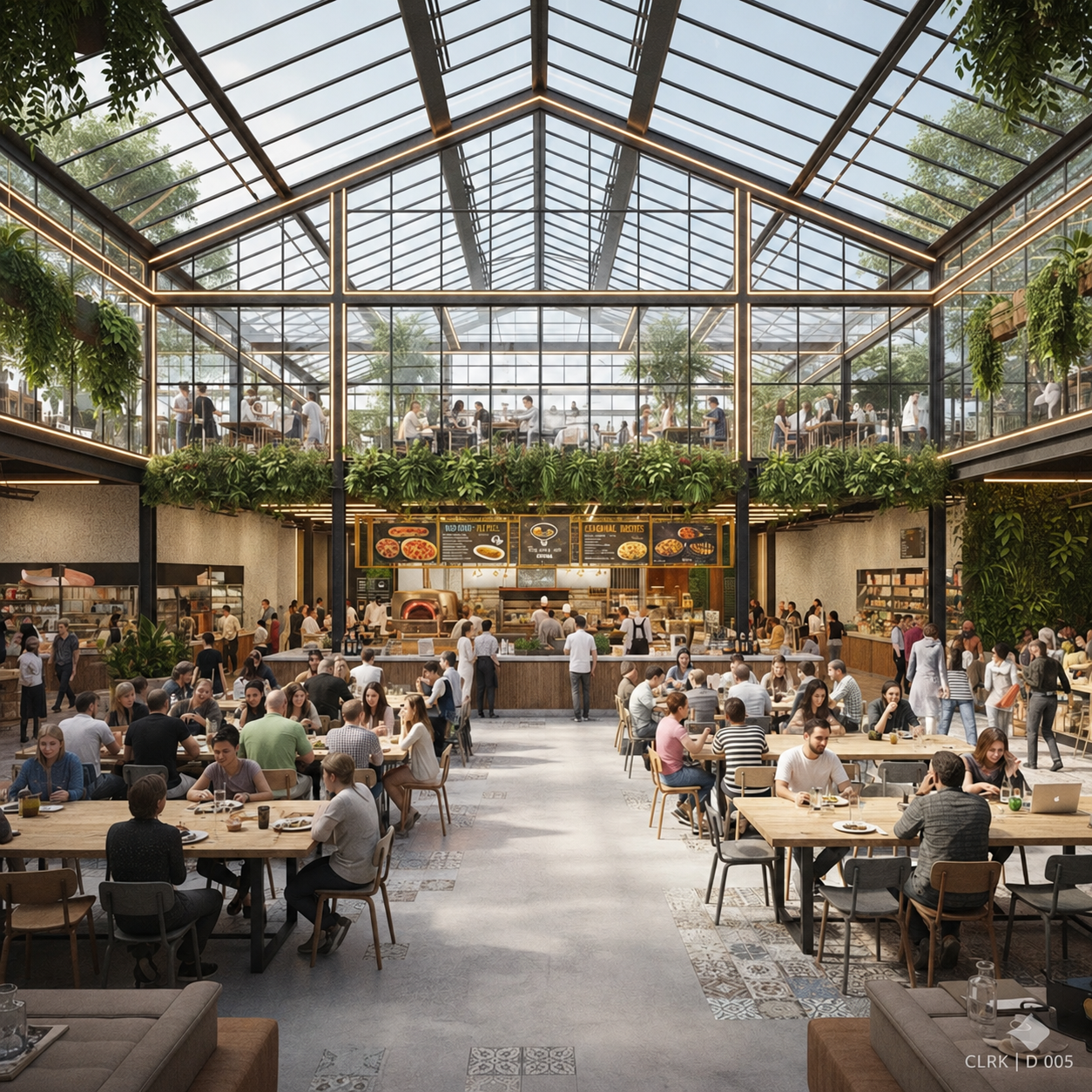 GreenHaus Food Hall | Interior Main Level_B
