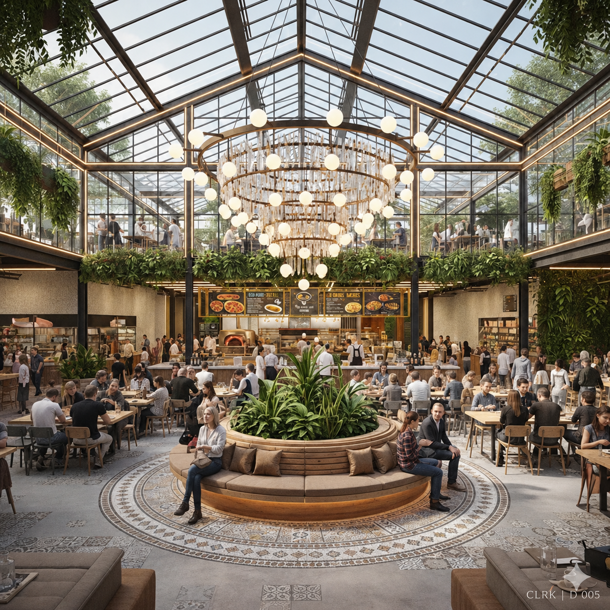GreenHaus Food Hall | Interior Main Level_A