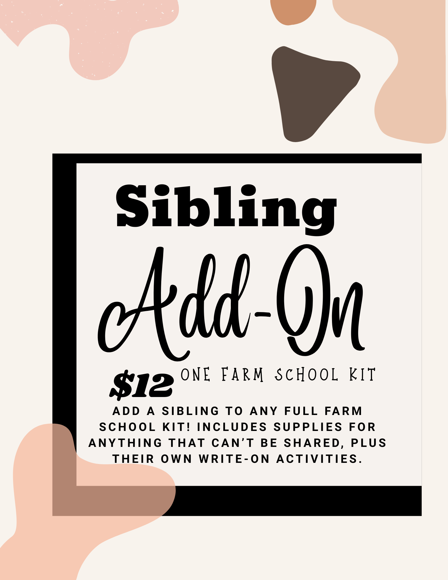 SIBLING ADD-ON (charter funds)