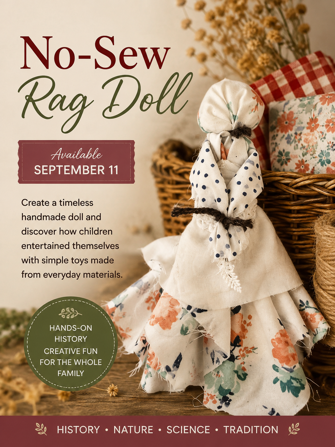 No-sew rag doll Kit Friday Sept 11th (Charter Funds)