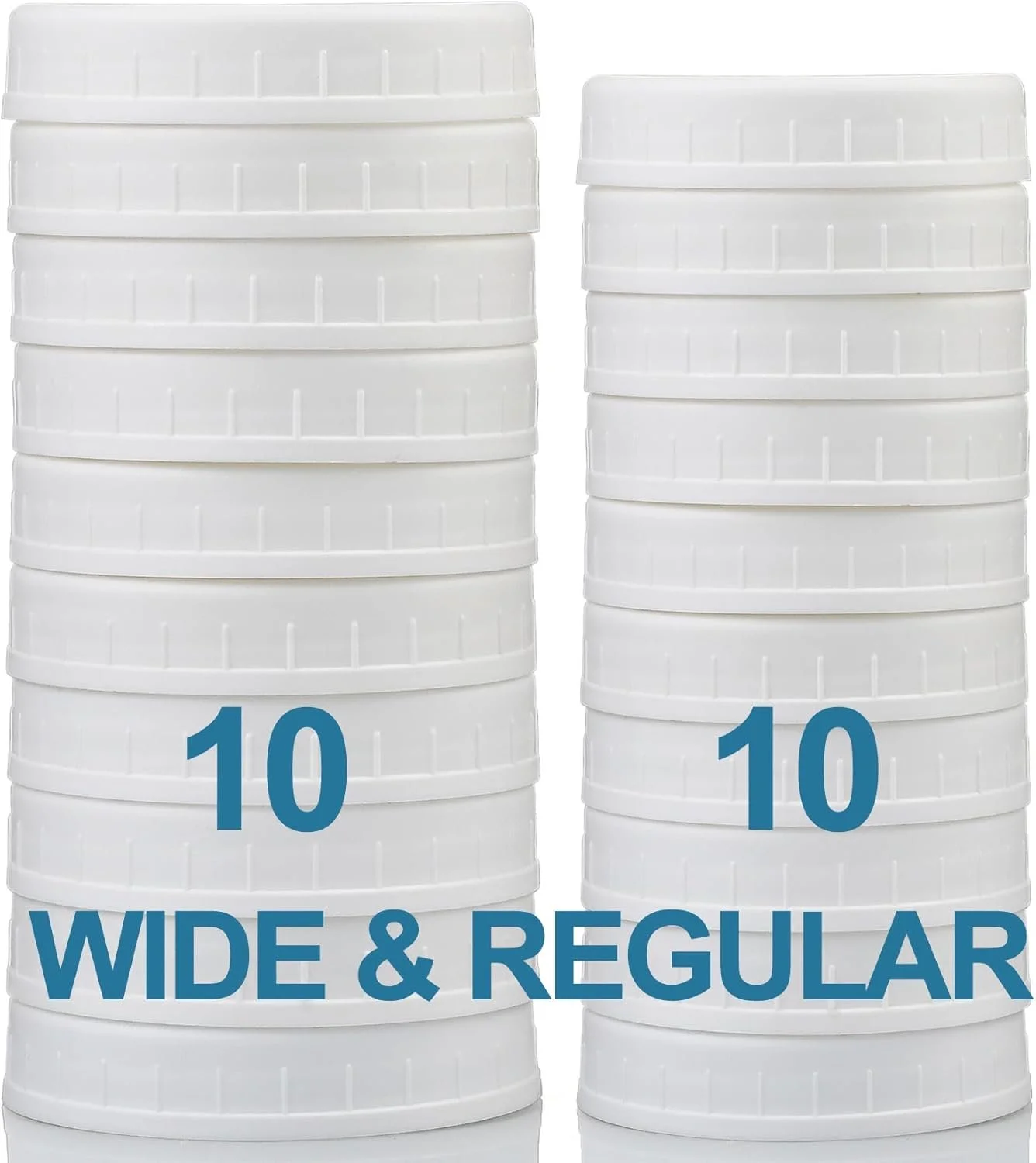 AOZITA 10 WIDE Mouth & 10 REGULAR Mouth Mason Jar Lids - 20 Pack
