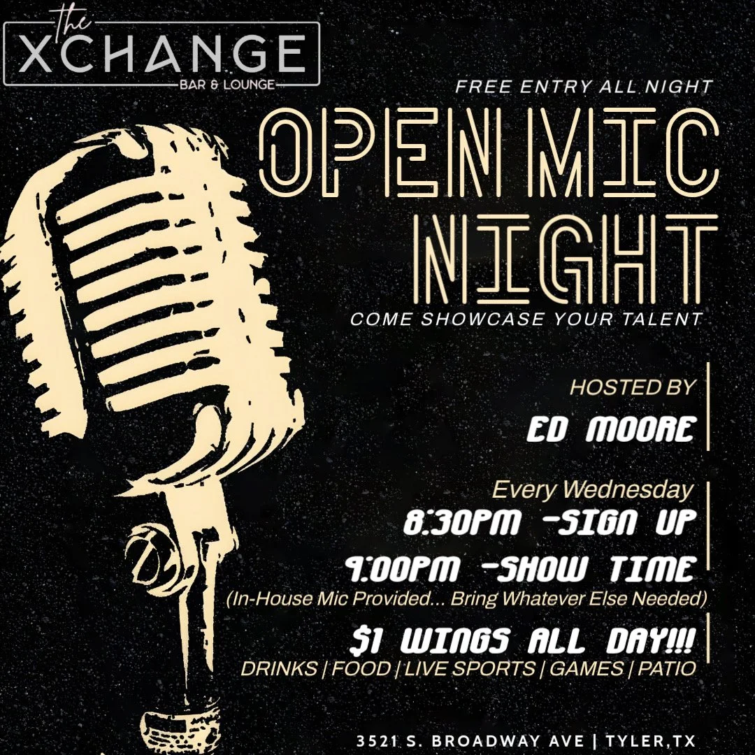 Open Mic Night &amp; $1 Wings in Tyler, TX – Every Wednesday at The Xchange