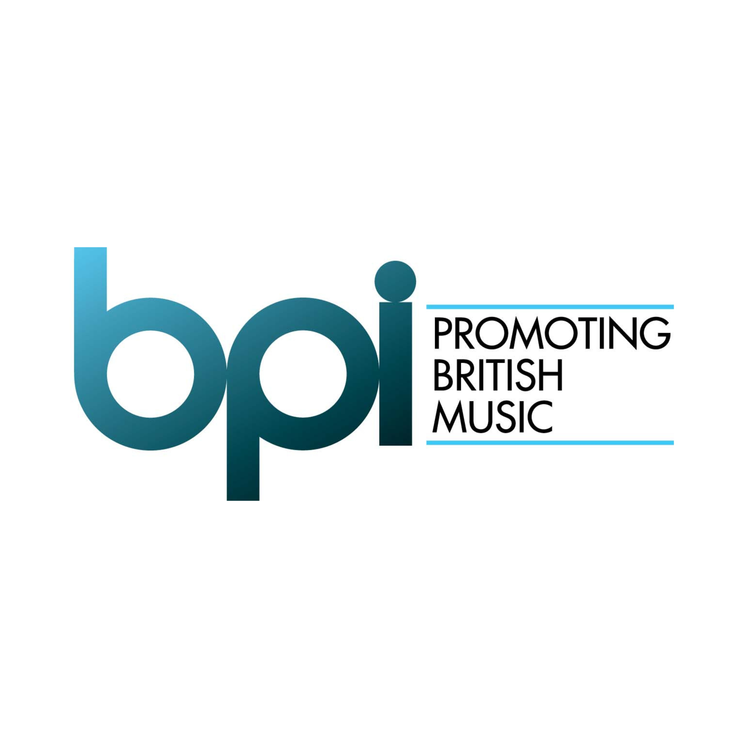 Close-up of a logo with the text 'Boi Promoting British Music' in stylized blue and black font.