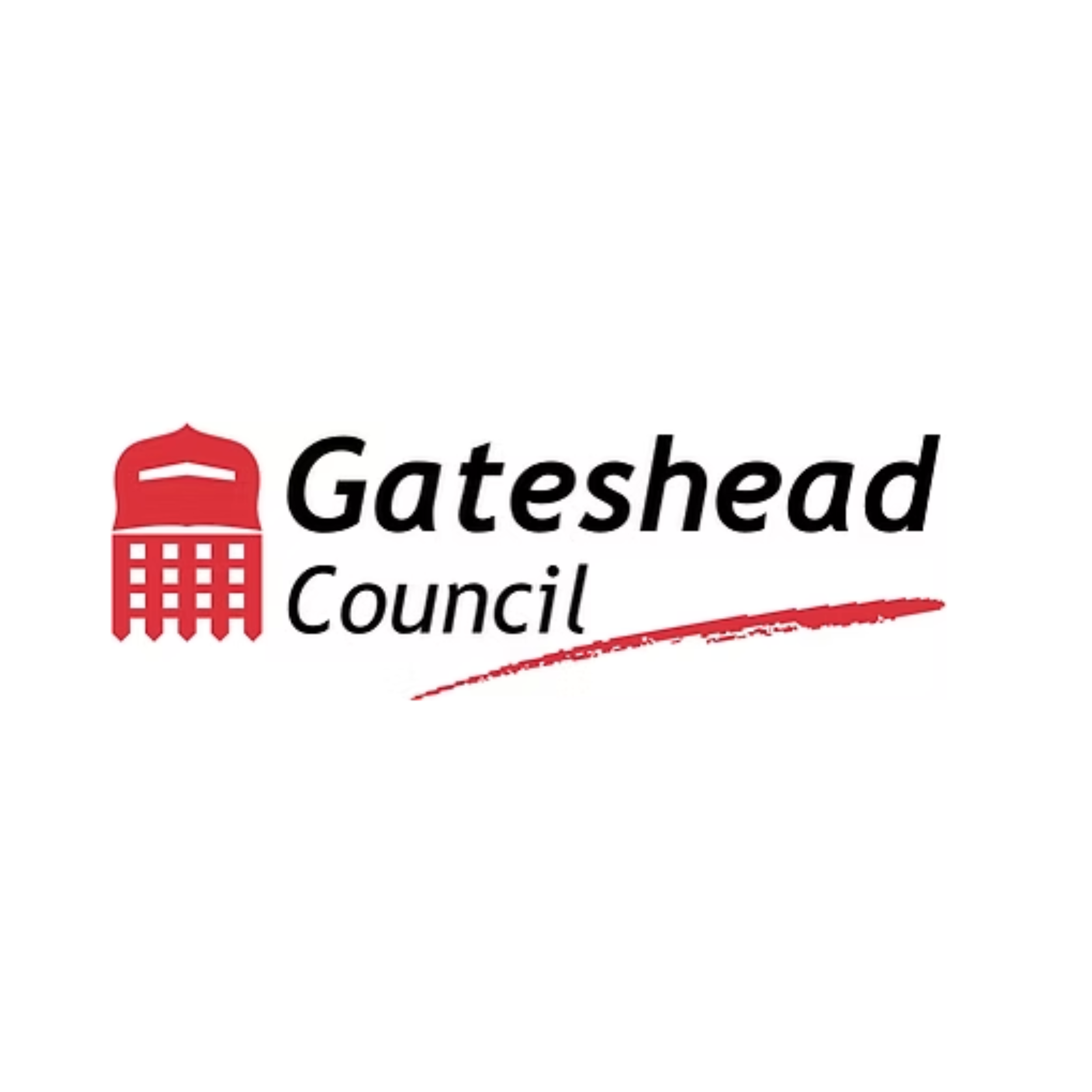 Logo of Gateshead Council with a red shield containing a white castle and the words 'Gateshead Council' underneath.