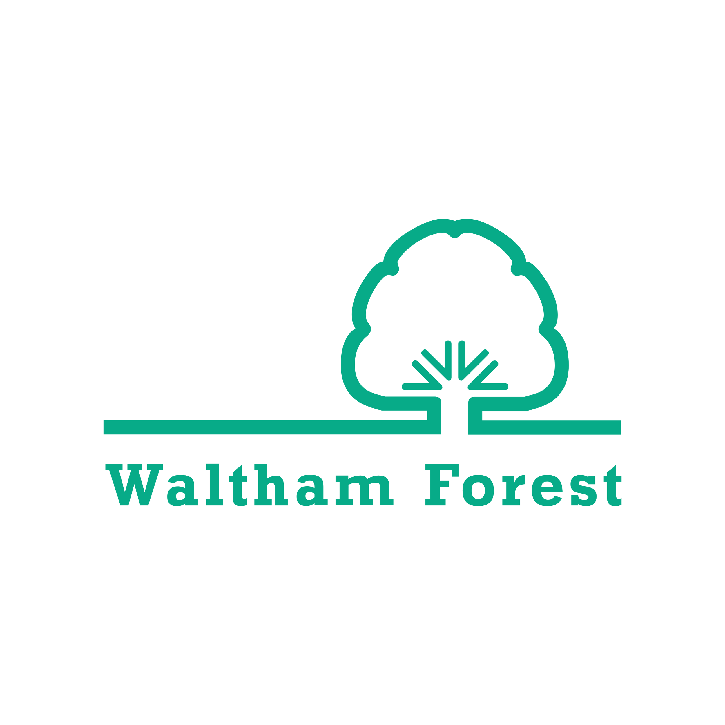 Waltham Forest logo featuring a stylized tree with a circular outline and the text 'Waltham Forest' in green.