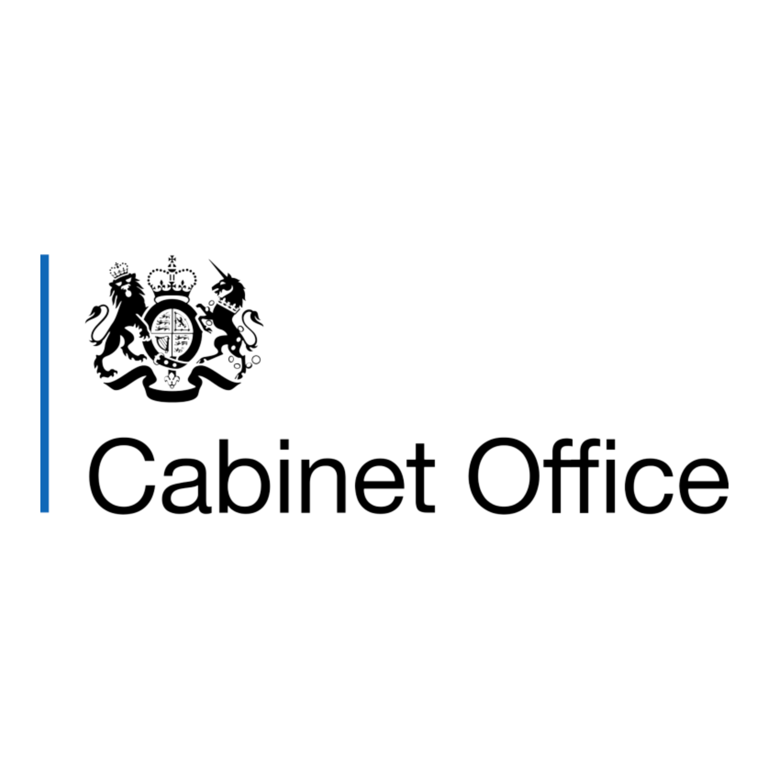 Official logo of Cabinet Office with crest featuring a lion and a unicorn, and text 'Cabinet Office' beneath.