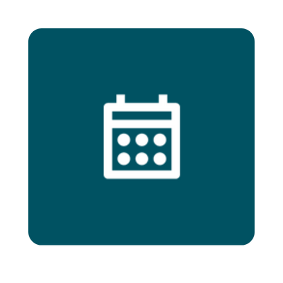 Calendar icon on a teal background