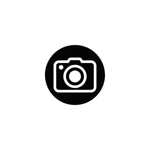 Icon of a camera inside a black circle on a white background.