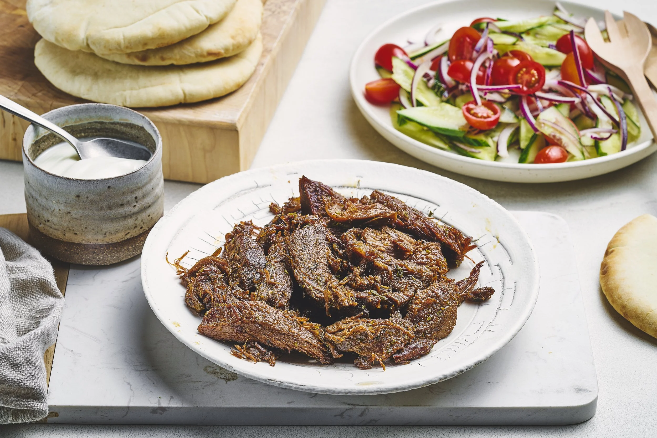 Gyros med reinsdyrskank i pitabrød