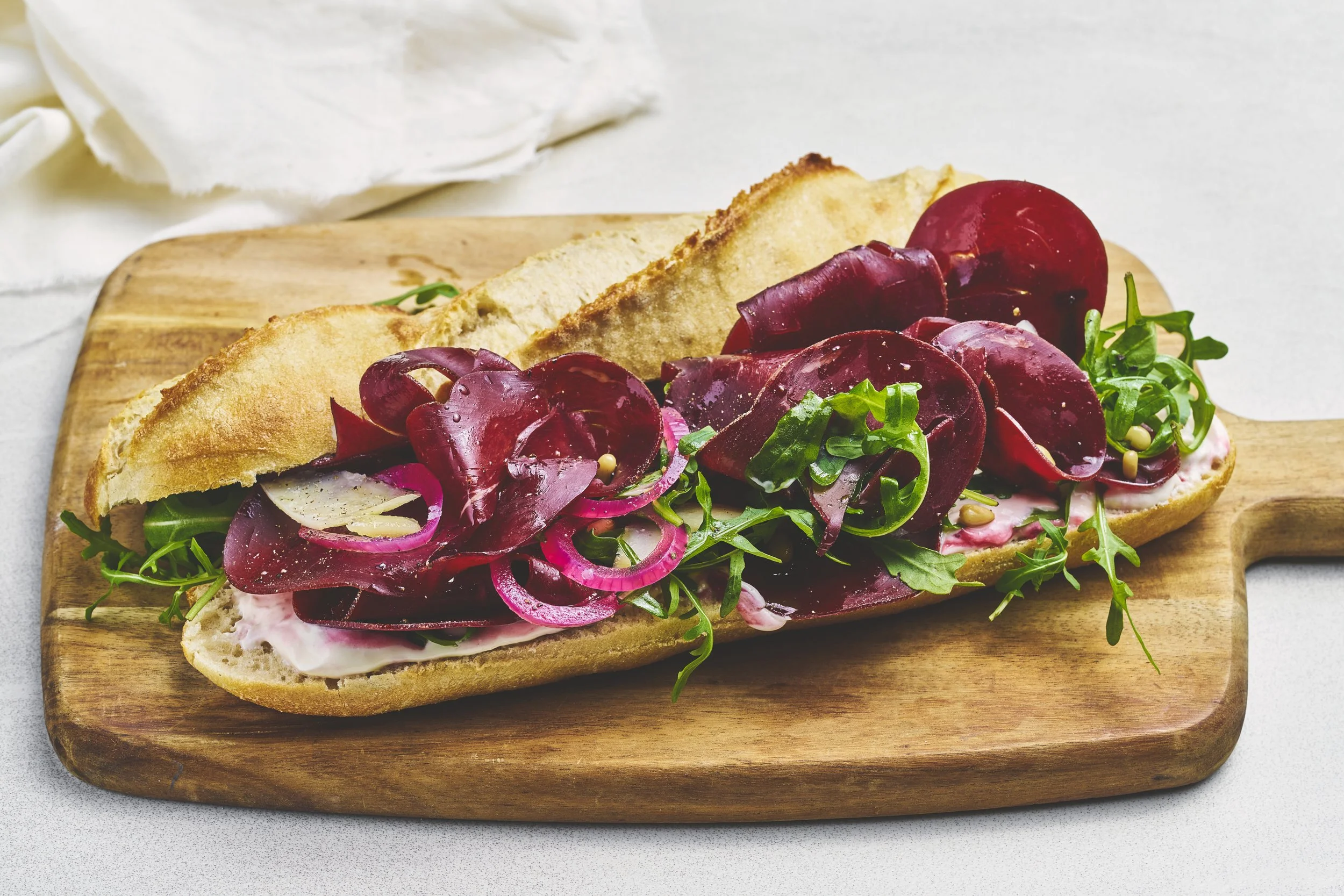 Baguette med speket reinsdyrbiff