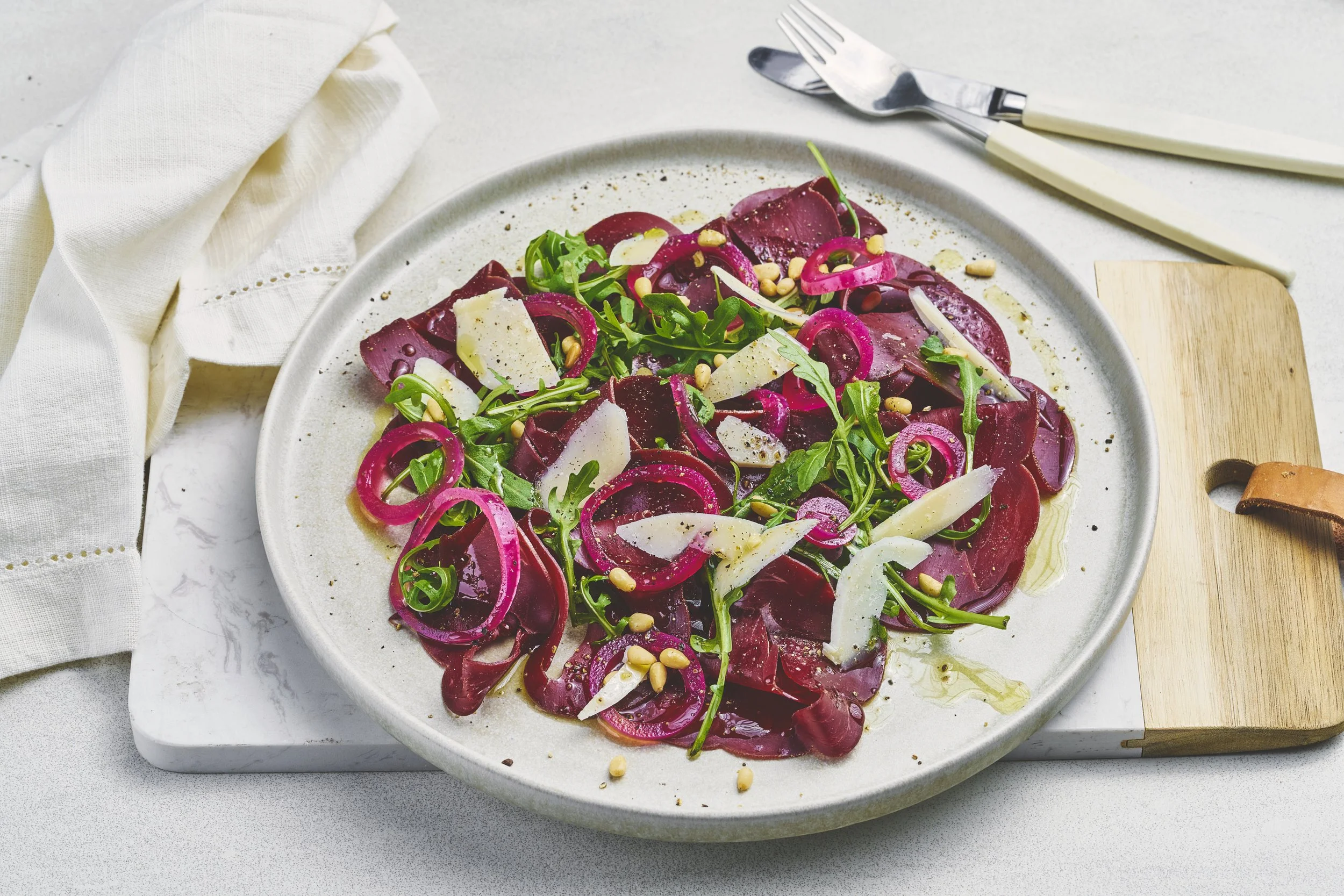 Carpaccio med speket reinsdyrbiff
