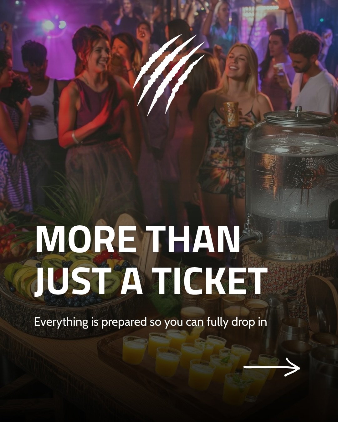 More than just a ticket ✨

Every detail at Wildflow is designed so you can fully drop in &mdash; into your body, your energy, and the experience.

From organic fruits to nourish you,
to ceremonial cacao to open the heart,
to hydration that keeps you 