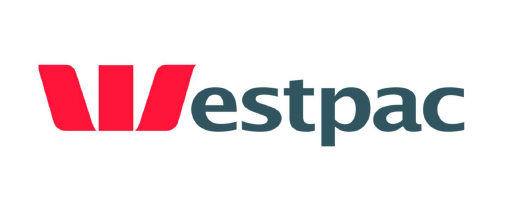 Westpac logo with red 'W' symbol and black 'westpac' text.