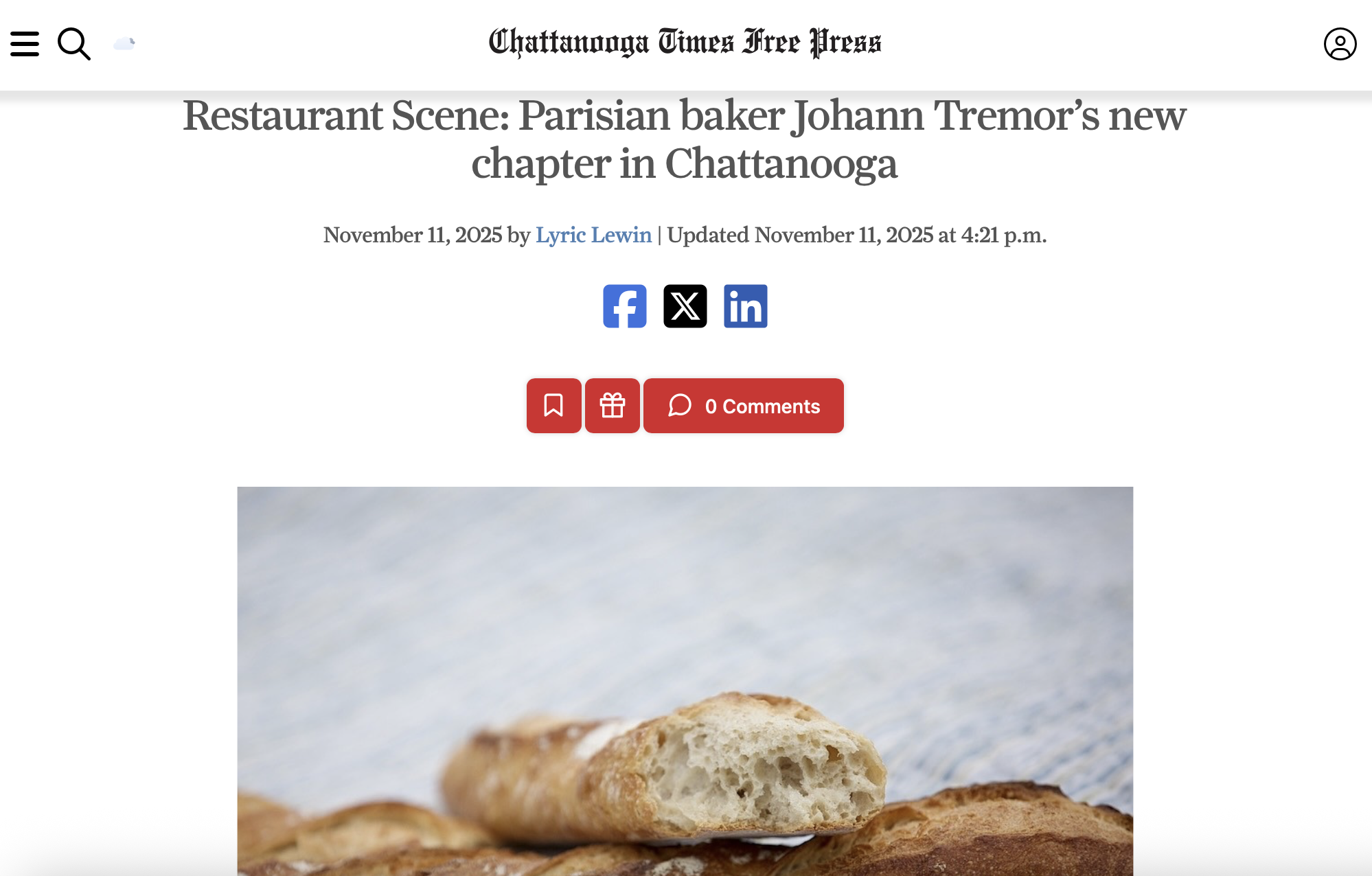 Parisian baker Johann Tremor’s new chapter in Chattanooga