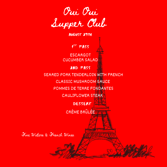 Oui Oui Supper Club Ticket August 29th