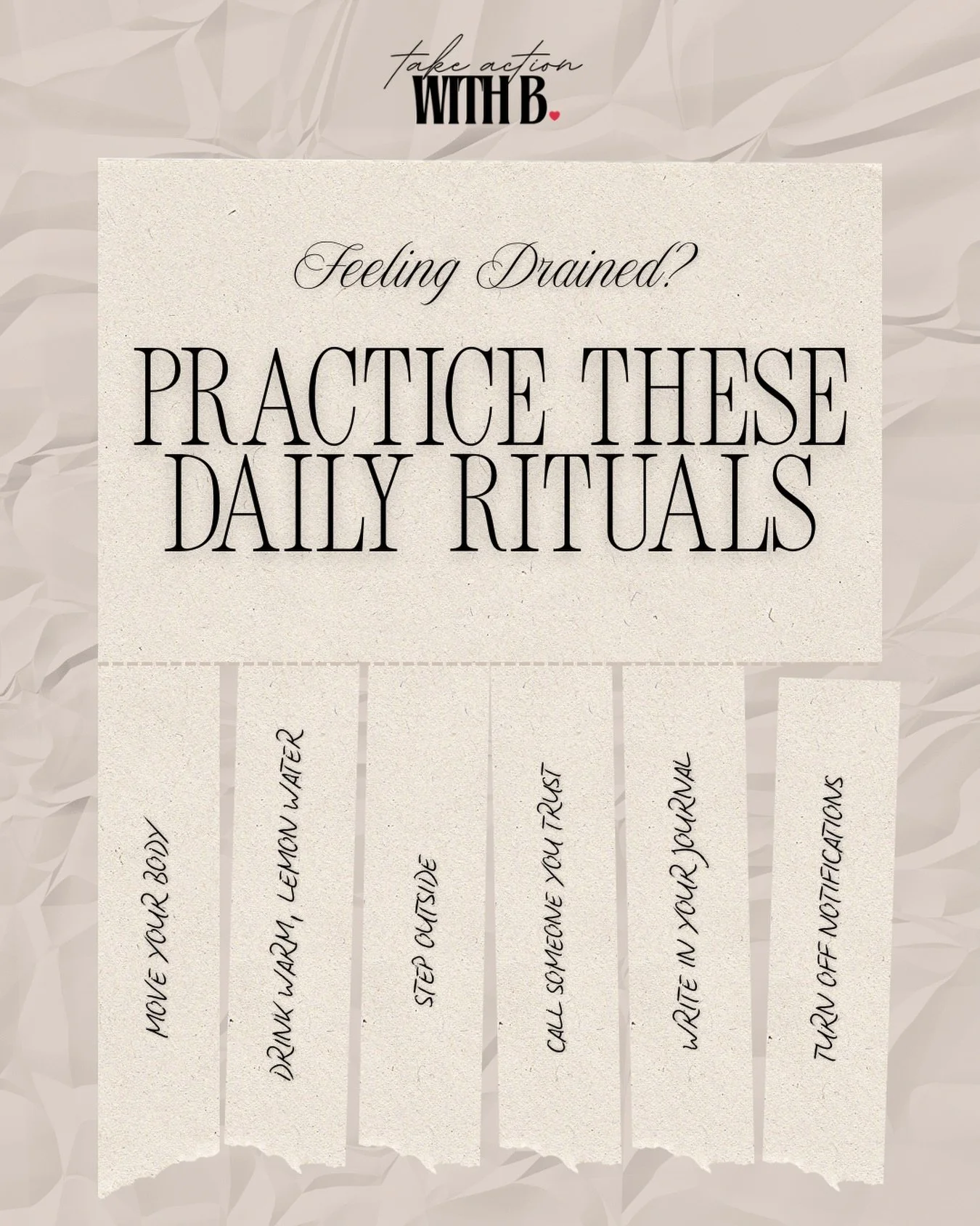 You don&rsquo;t need a full life overhaul to feel better&hellip; you need small, intentional shifts that actually stick.

Move your body. 
Drink something that nourishes you. 
Step outside and breathe. 
Reach out instead of staying in your head. 
Wri