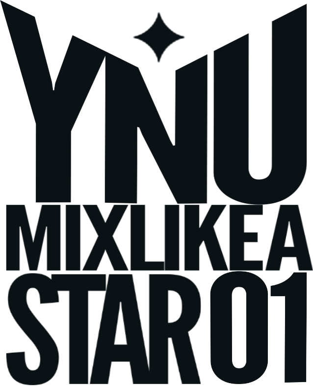 Text-based design with the phrase "YNU MIKLKEA STAR01" in bold, block letters.