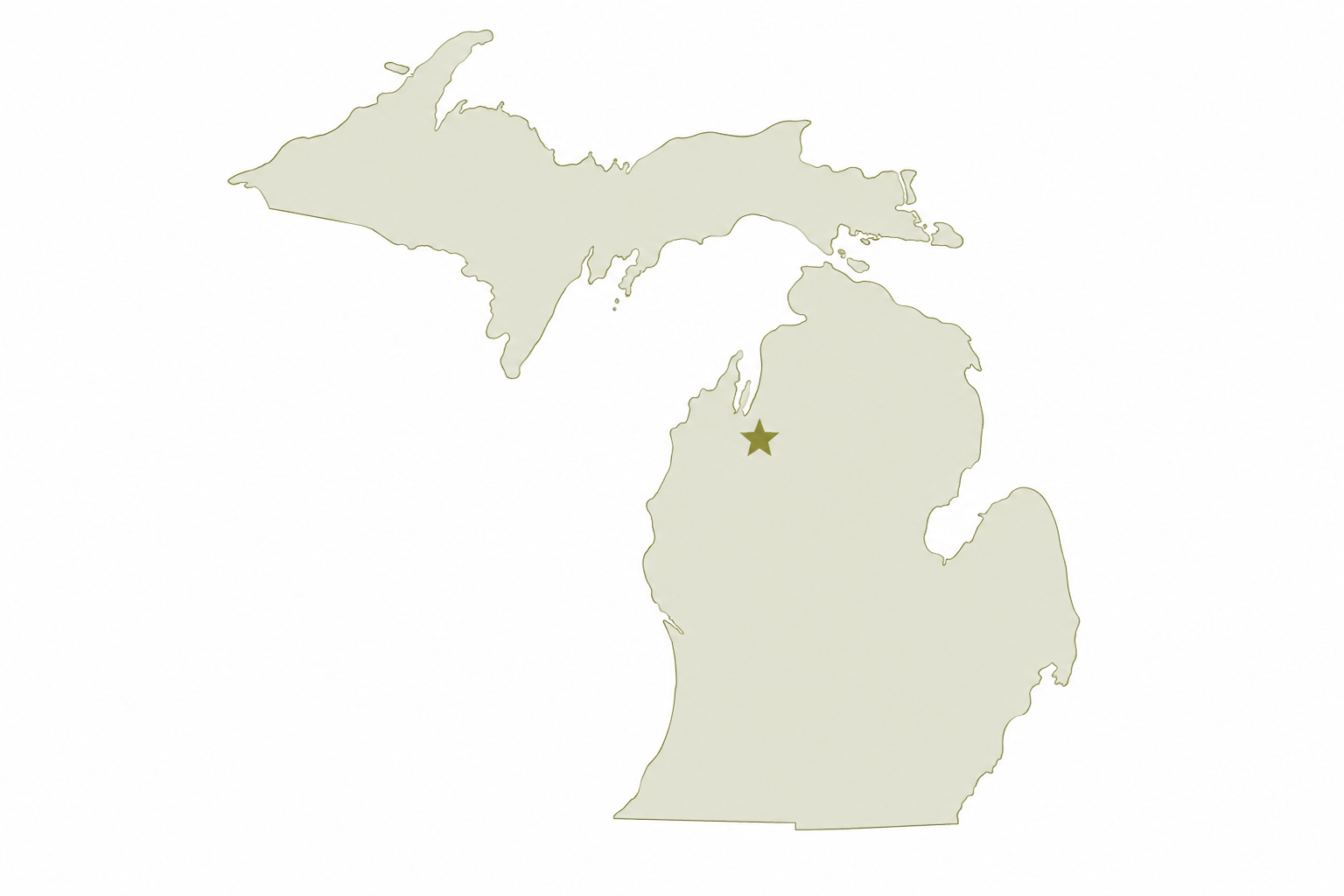 Michigan outline highlighting Traverse City