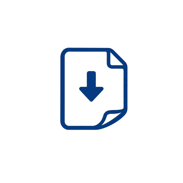 Icon of a document with a download arrow in the center.