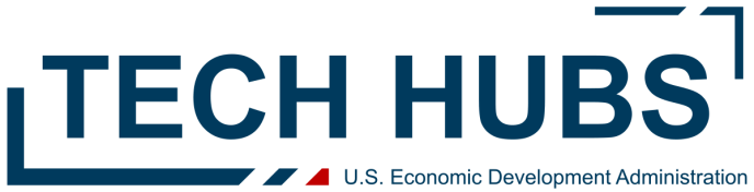 Logo of Tech Hubs with text indicating U.S. Economic Development Administration.