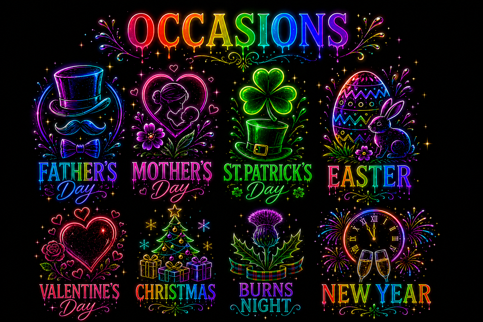 Occasions, Fathers Day, Mothers Day, St Patricks Day, Valentines Day, Christmas, Ney Years, Burns Night, EasterPosters, Flyers, Pub promotion, event promotion, promo, event promo
