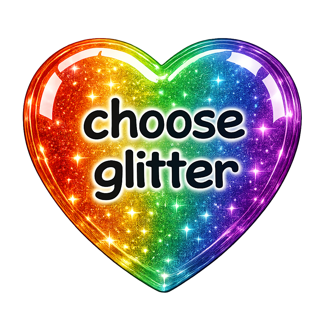 choose glitter or no glitter, make your own heart