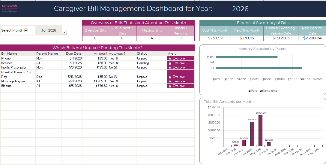 Caregiver Bill Management System
