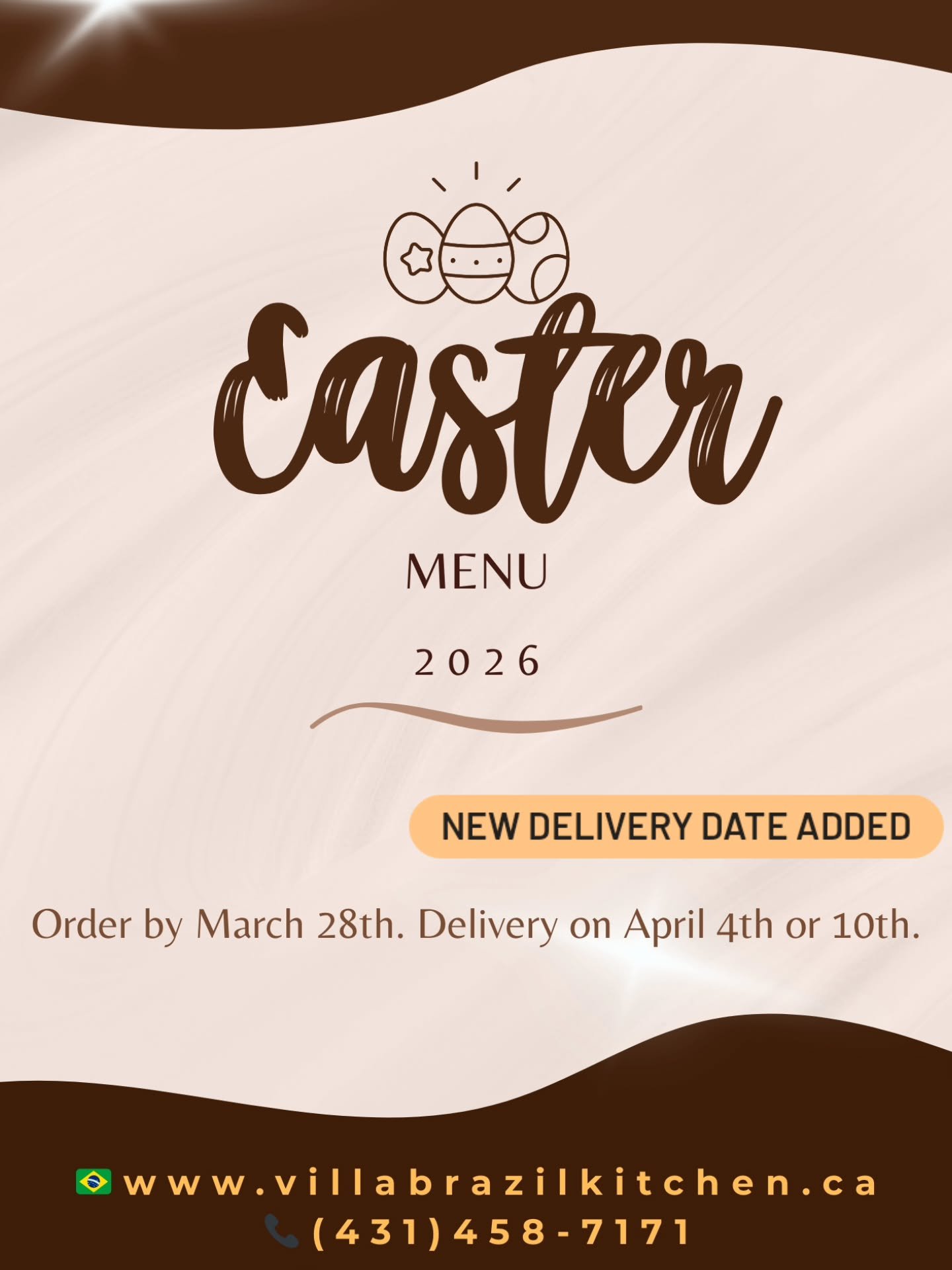 New delivery date added - April 10th after 4 pm!