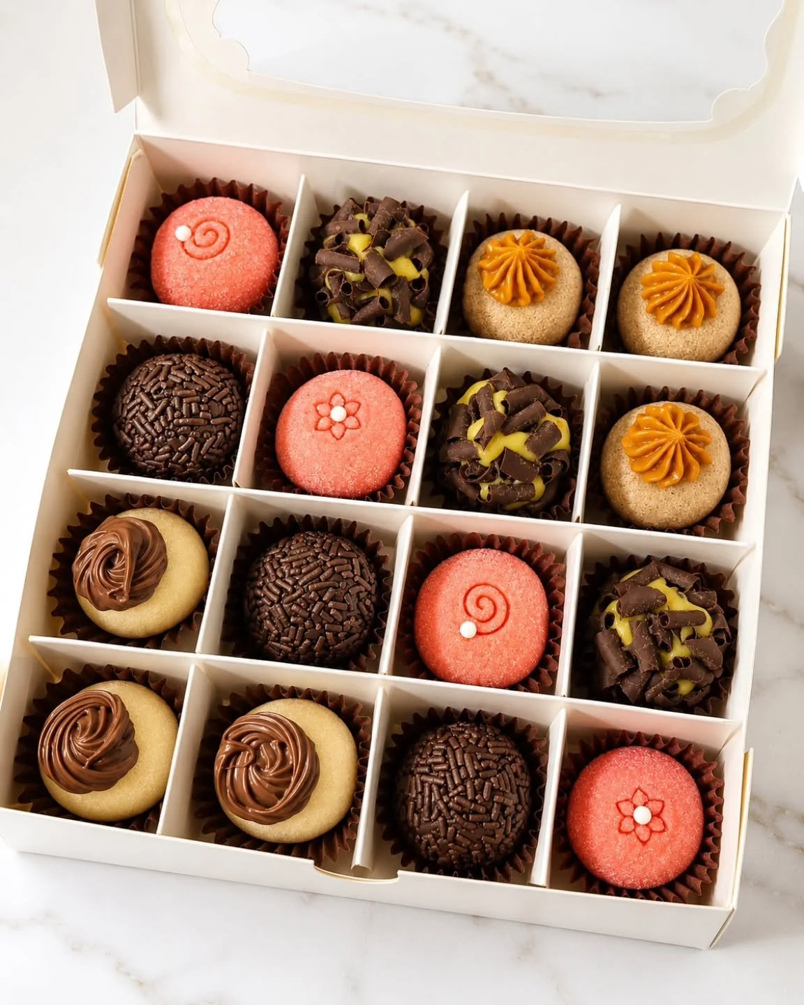 NEW SIZE ALERT 🚨
Feeling snacky but don't have a party to order brigadeiros? Enjoy our 16 piece brigadeiro box. 🤭