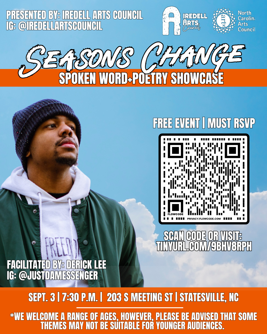 SEASONS CHANGE: SPOKEN WORD &amp; POETRY SHOWCASE COMES TO STATESVILLE SEPTEMBER 3