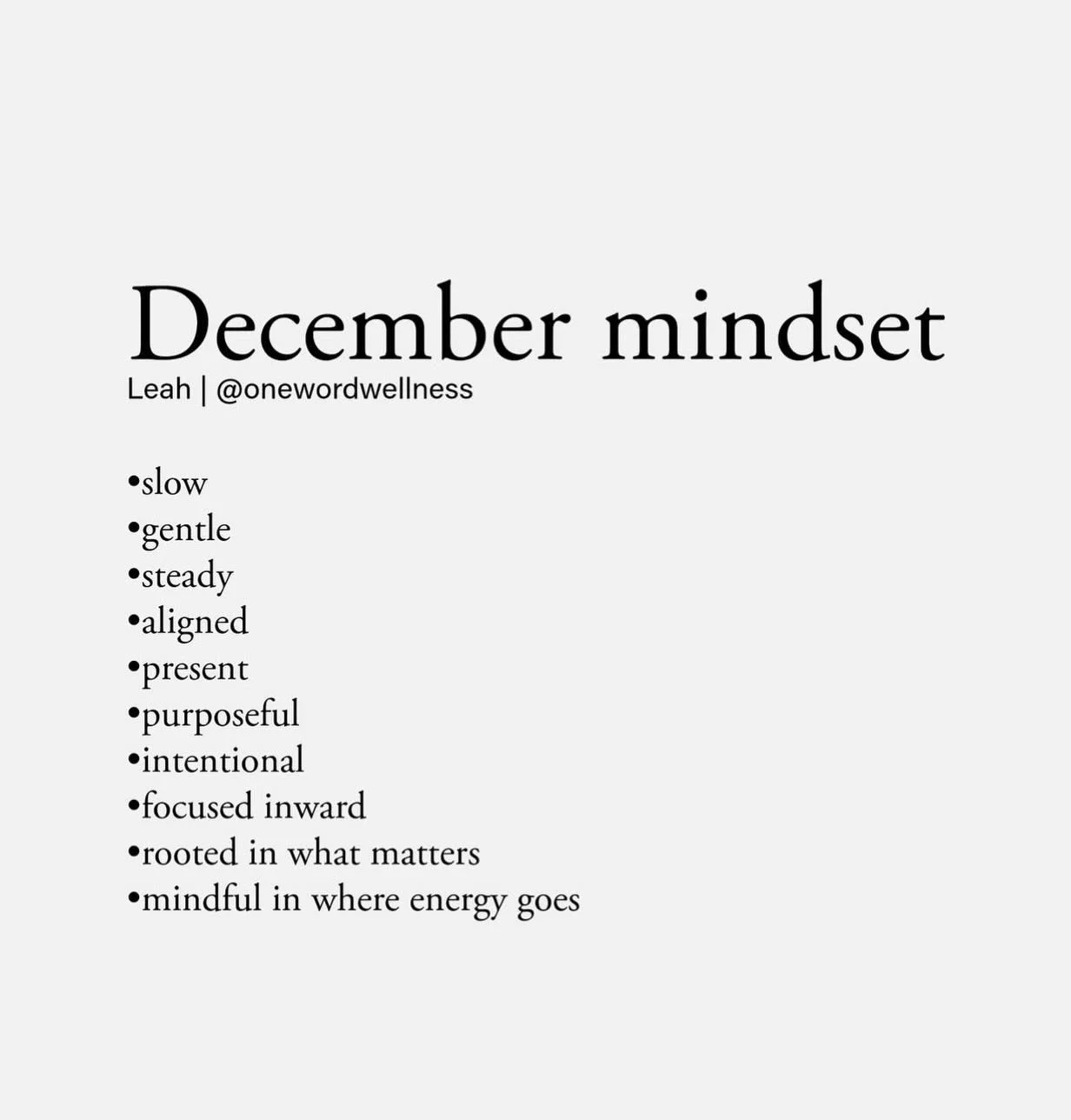 December mindset 🌟

Cr: @onewordwellness